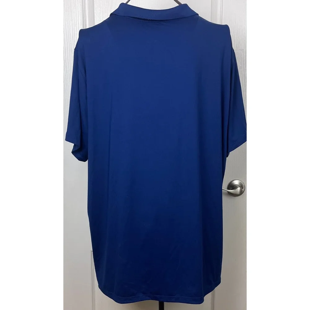 Nike Dri-Fit Mens XXL Blue Striped Short Sleeve Golf Polo Shirt Standard Fit EUC